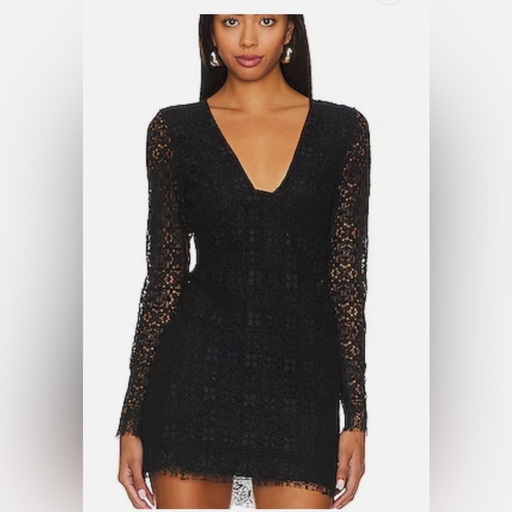 Free People mini Black Lace Backless Dress size 4